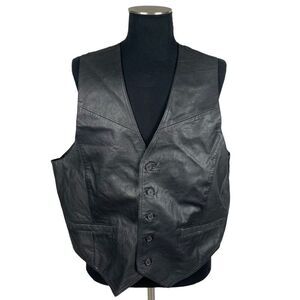 Wilsons Leather Black Leather Vest - Men’s 1X